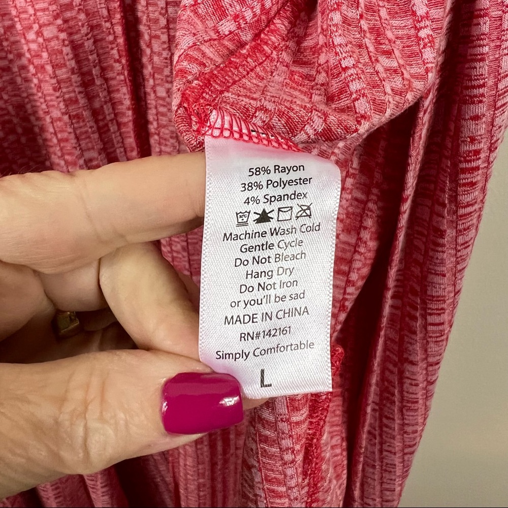 LulaRoe Joy Red Long Vest L NWT - Picture 9 of 9